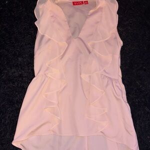 Elle Pink Ruffle Sleeveless Blouse